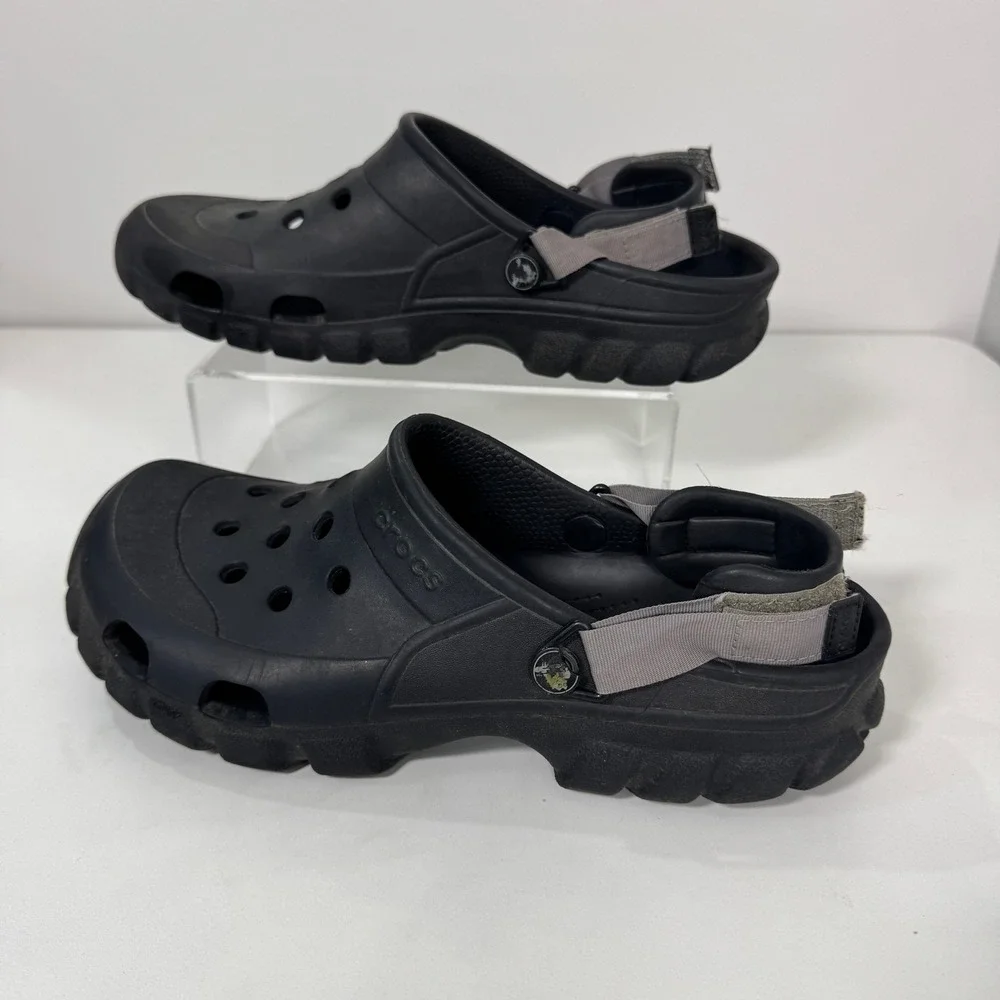 Crocs Classic All-Terrain Clogs Black Rugged Sole Adjustable Strap Mens 12